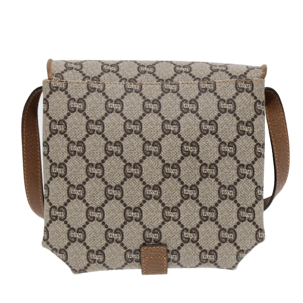 GUCCI GG Plus Supreme Shoulder Bag PVC Beige Gold ep5678