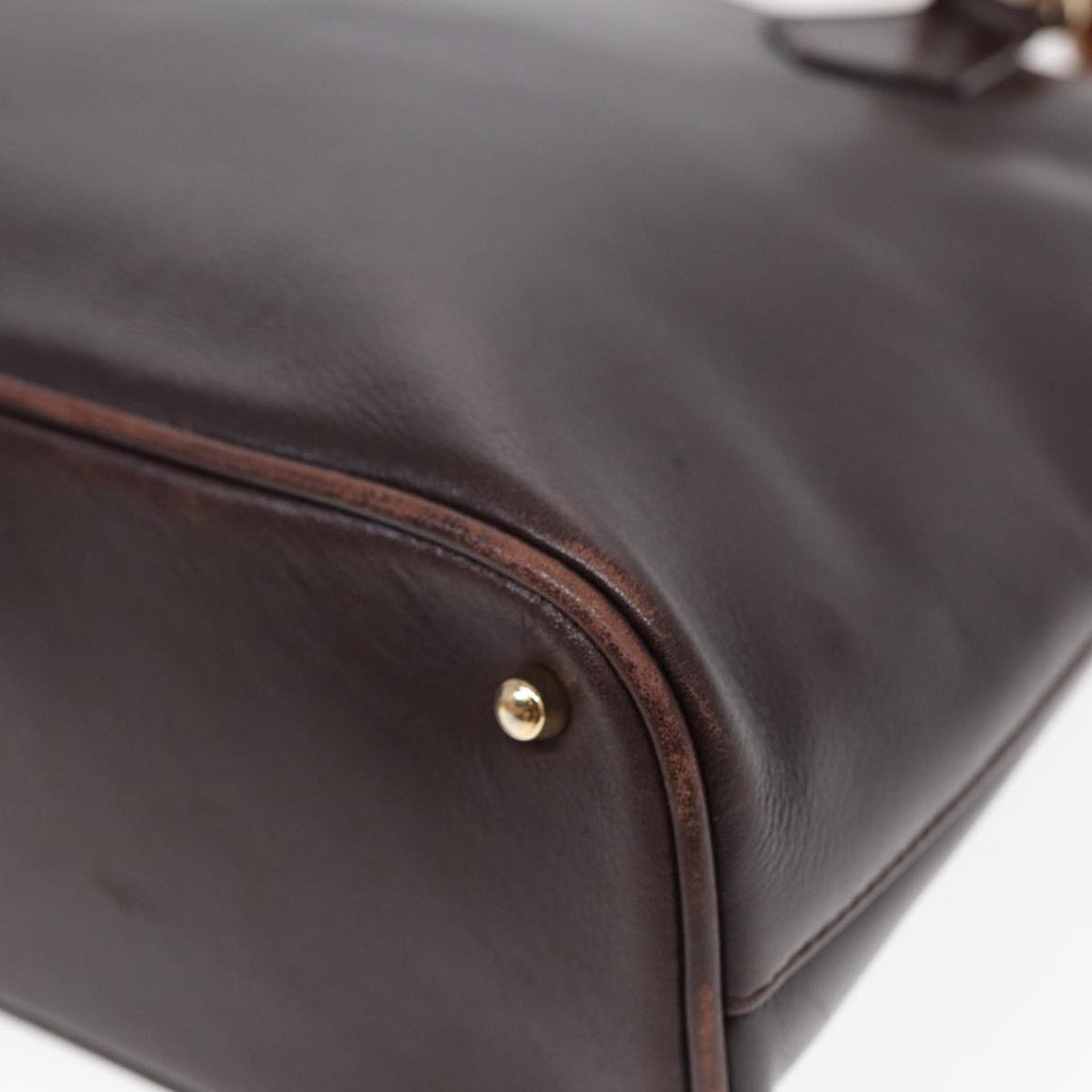 GUCCI Bamboo Hand Bag Leather Brown Gold 000 0289 ep5679