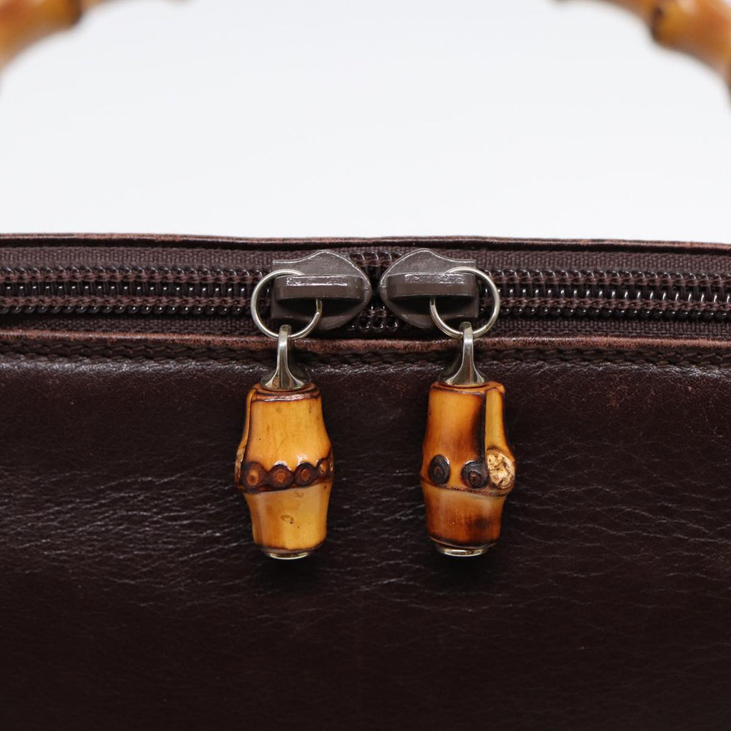 GUCCI Bamboo Hand Bag Leather Brown Gold 000 0289 ep5679