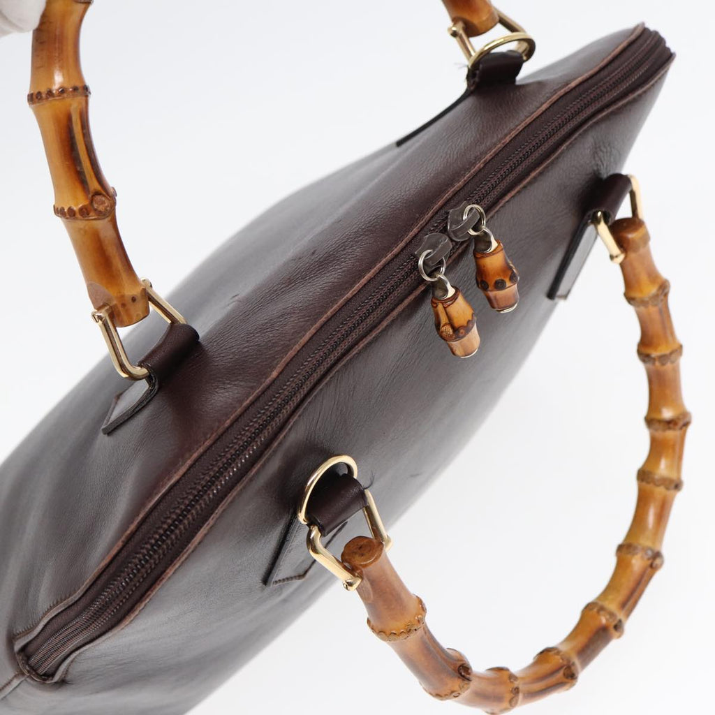 GUCCI Bamboo Hand Bag Leather Brown Gold 000 0289 ep5679