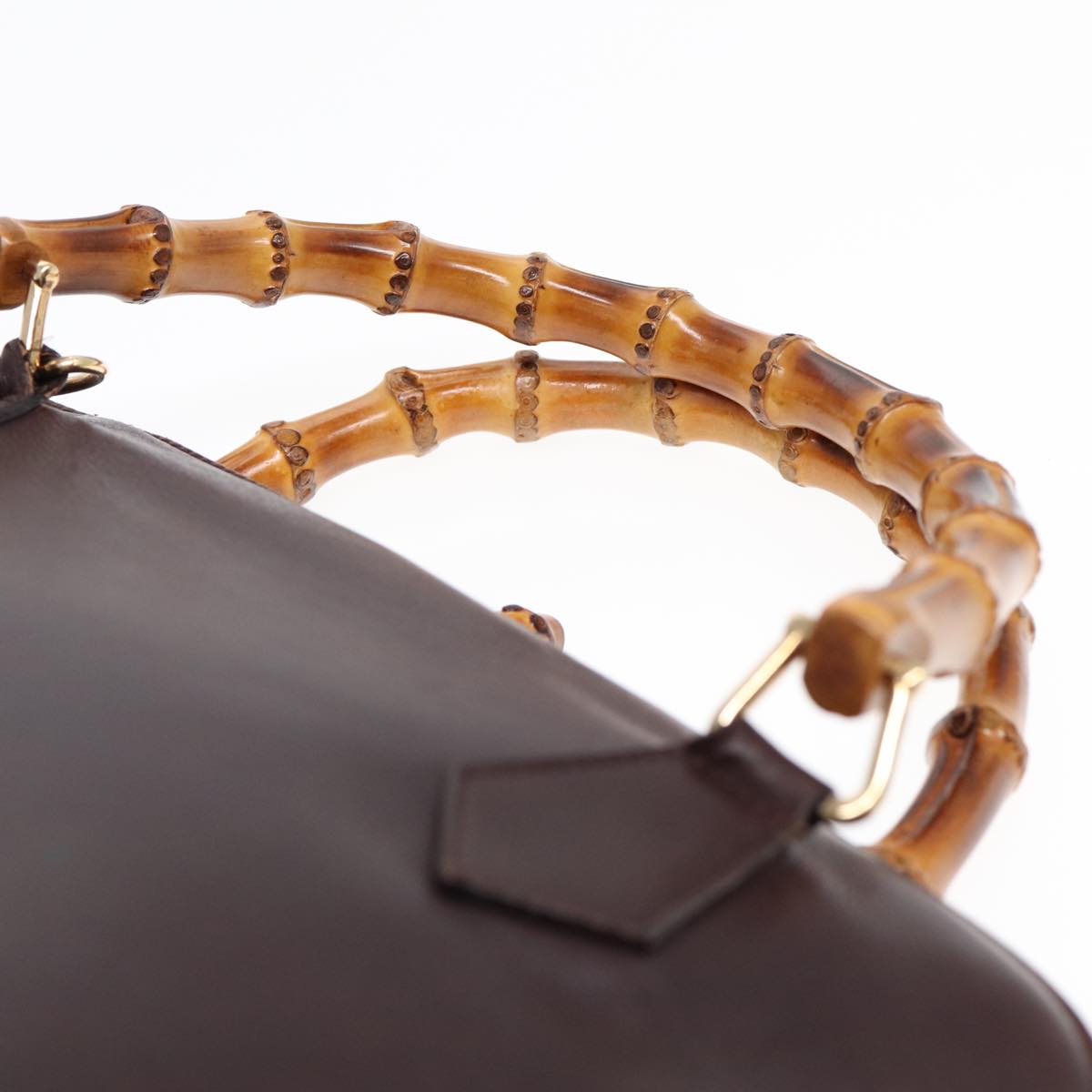 GUCCI Bamboo Hand Bag Leather Brown Gold 000 0289 ep5679