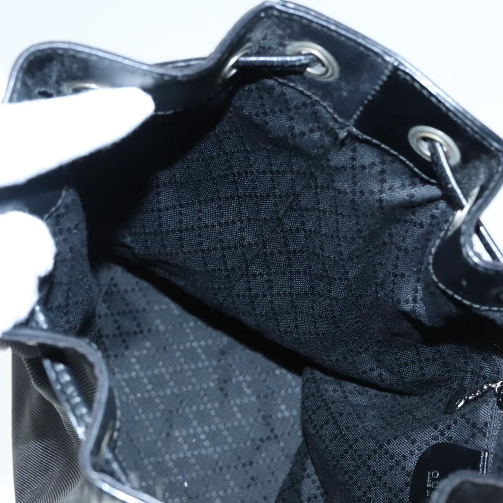 GUCCI Bamboo Hand Bag Nylon 2way Black Silver 001 3754 1657 ep5681
