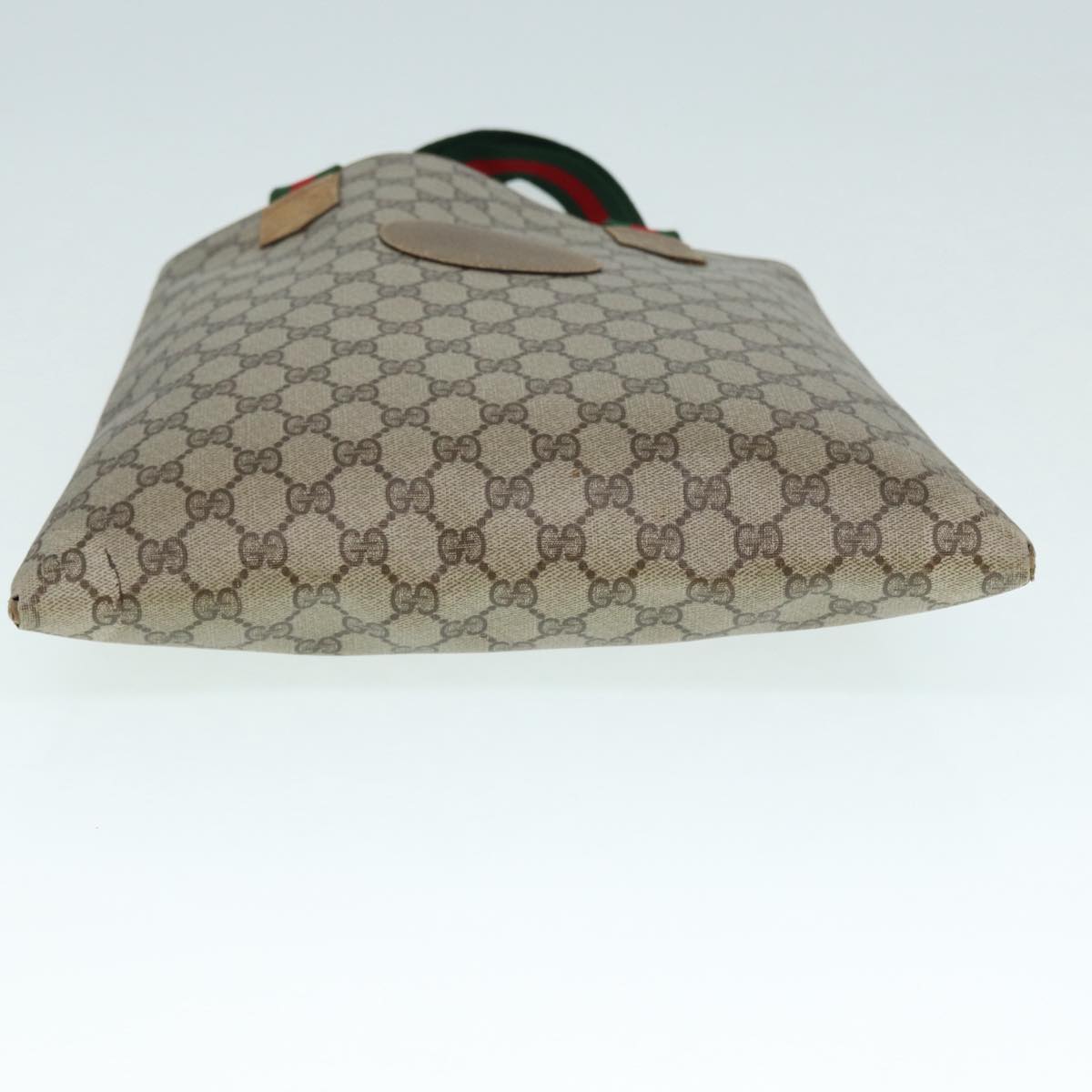 GUCCI GG Supreme Web Sherry Line Tote Bag PVC Beige Red 02 37 1300 ep5684