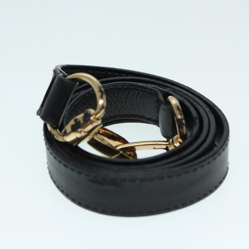 GUCCI Bamboo Hand Bag Leather Outlet 2way Black Gold 000 122 0316 ep5685