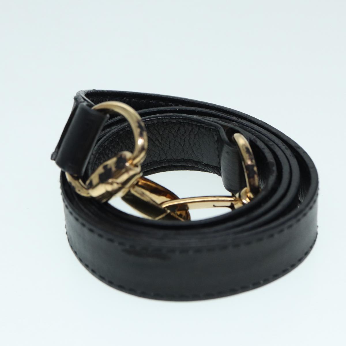 GUCCI Bamboo Hand Bag Leather Outlet 2way Black Gold 000 122 0316 ep5685