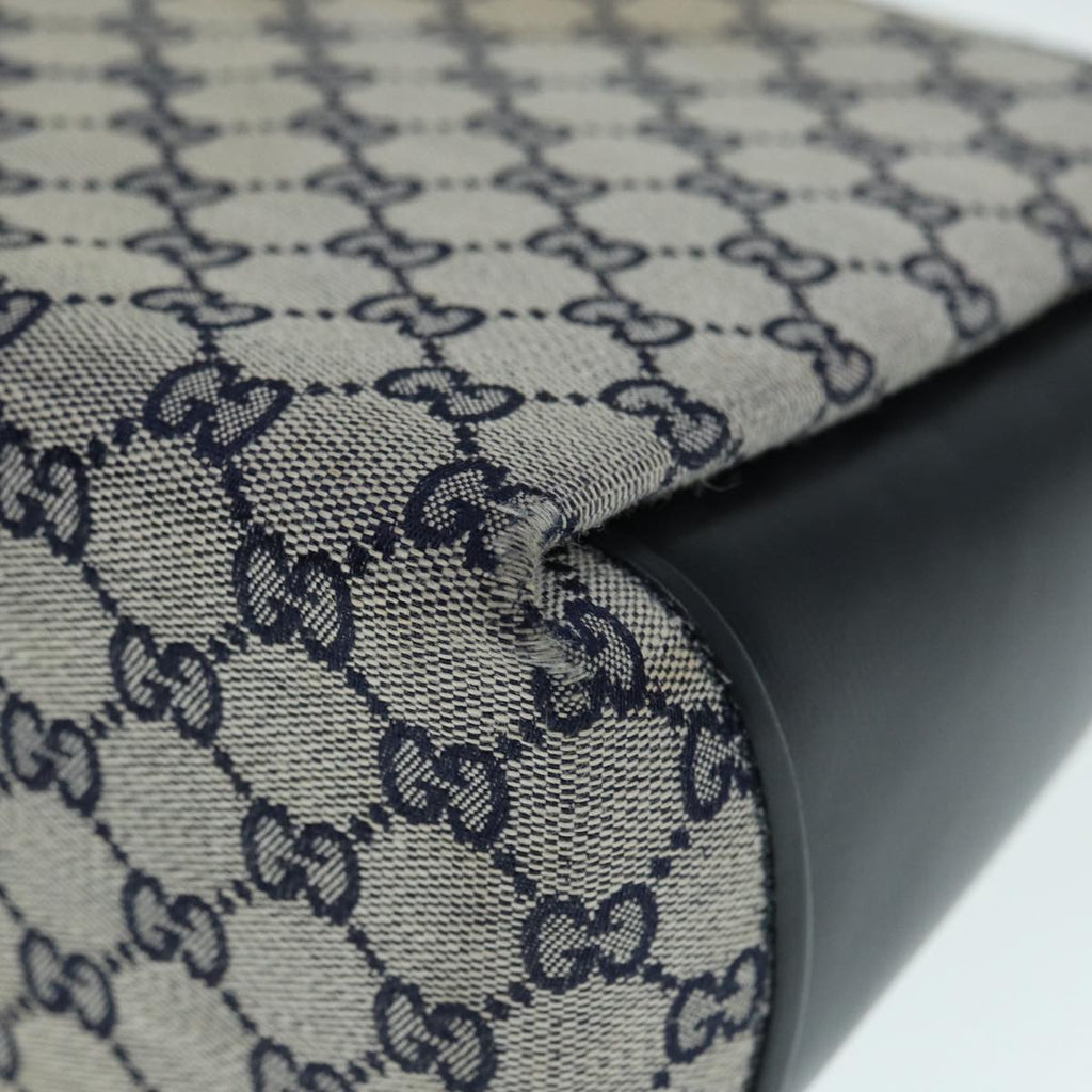 GUCCI GG Canvas Hand Bag Navy Gold ep5687