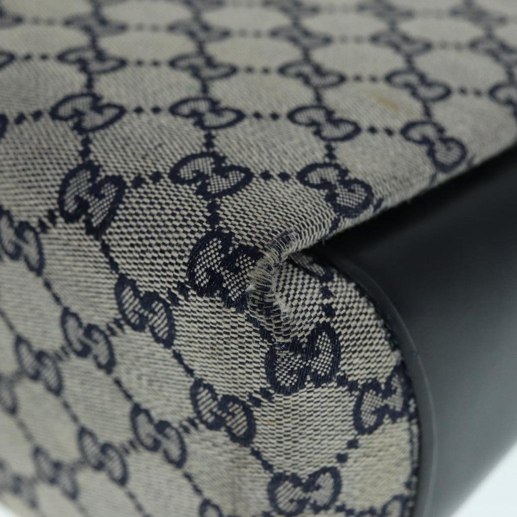GUCCI GG Canvas Hand Bag Navy Gold ep5687