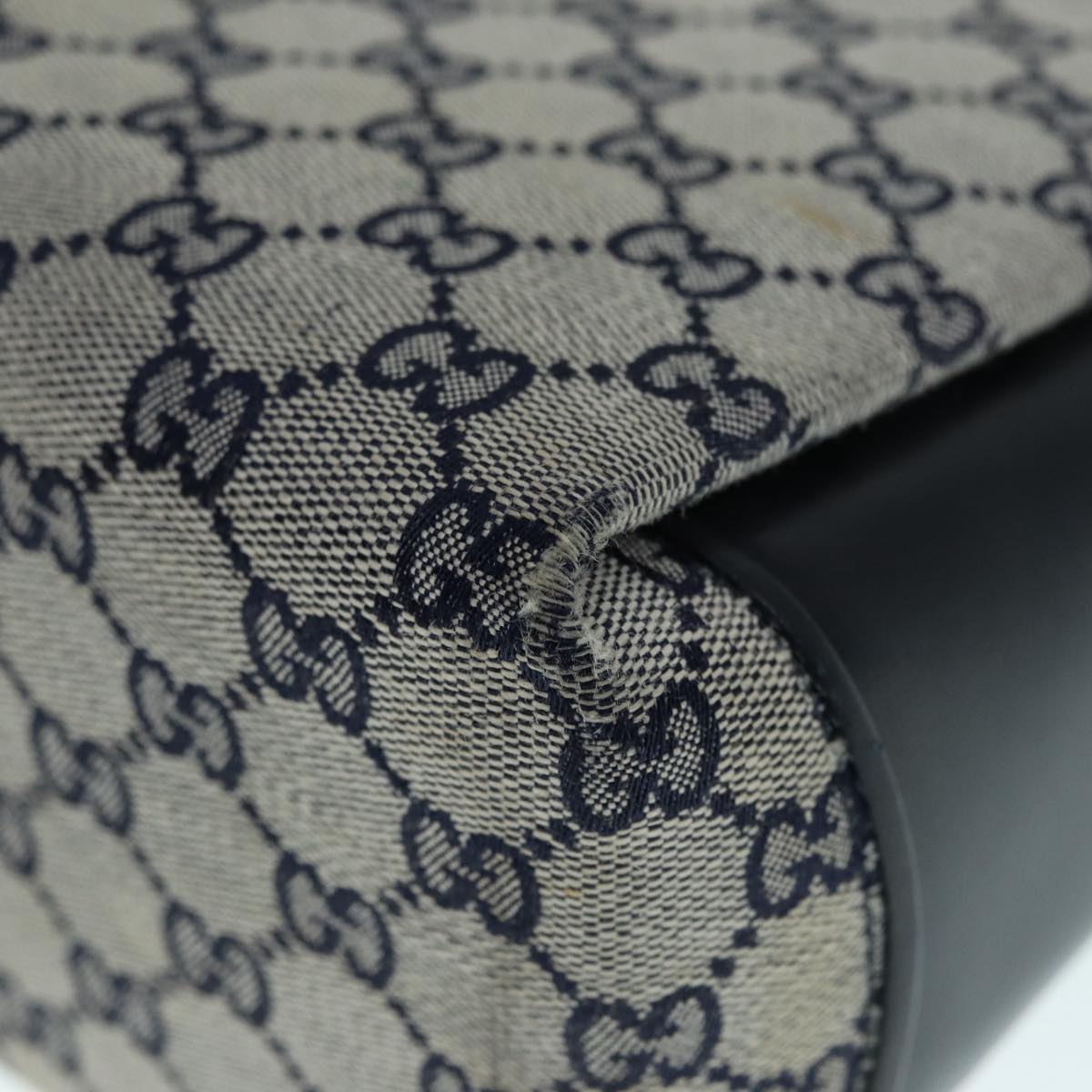 GUCCI GG Canvas Hand Bag Navy Gold ep5687