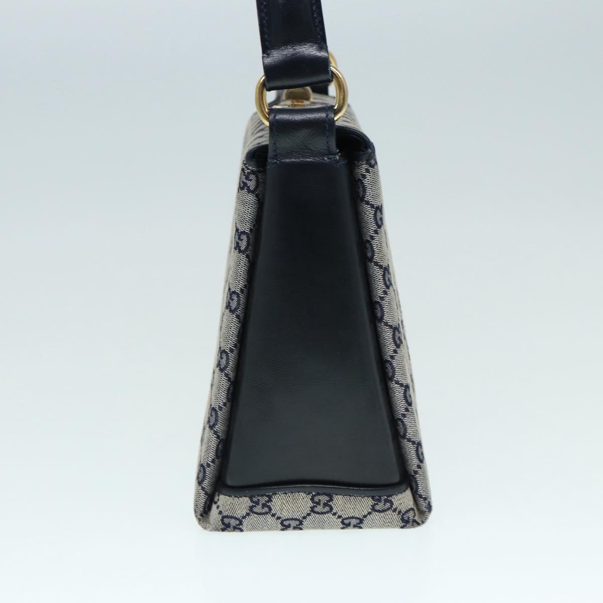 GUCCI GG Canvas Hand Bag Navy Gold ep5687