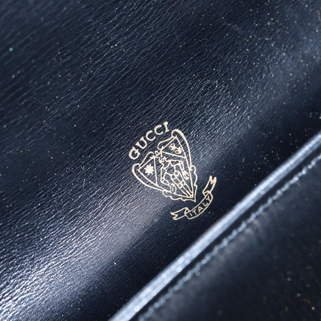 GUCCI Shoulder Bag Leather Black Gold ep5691