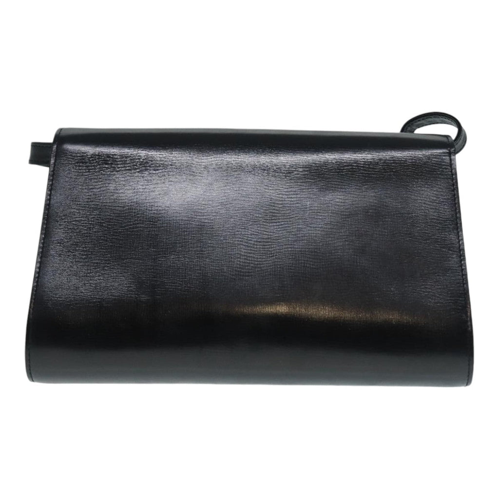GUCCI Shoulder Bag Leather Black Gold ep5691