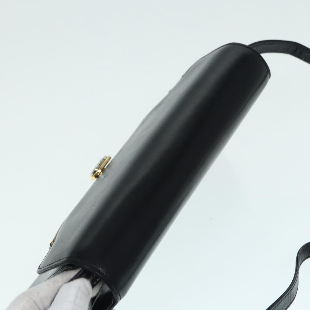 GUCCI Shoulder Bag Leather Black Gold ep5691
