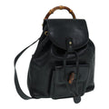 GUCCI Bamboo Backpack Leather Black Gold 003 2034 0030 ep5694