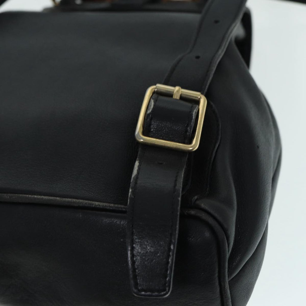 GUCCI Bamboo Backpack Leather Black Gold 003 2034 0030 ep5694