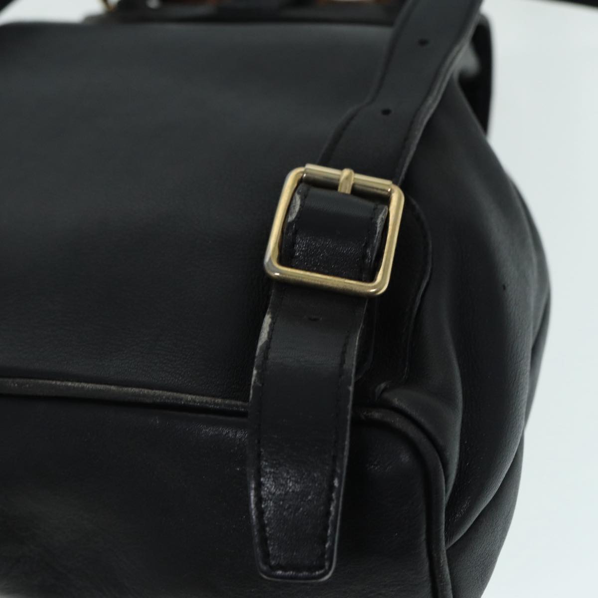 GUCCI Bamboo Backpack Leather Black Gold 003 2034 0030 ep5694