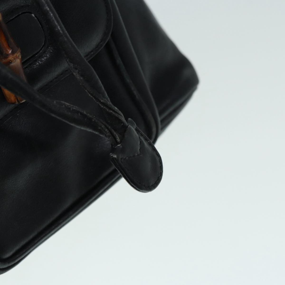 GUCCI Bamboo Backpack Leather Black Gold 003 2034 0030 ep5694