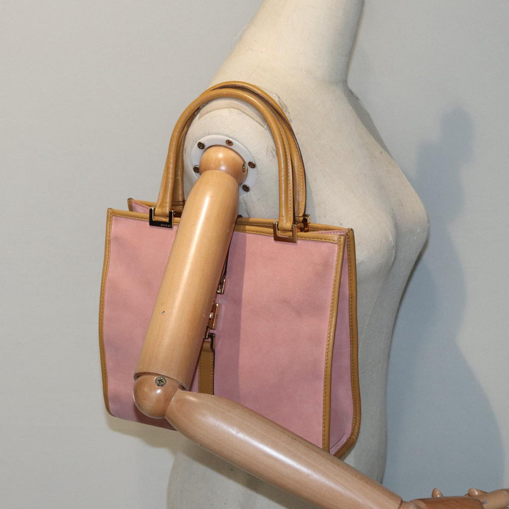 GUCCI Jackie Hand Bag Suede Pink Gold 002 1065 3444 ep5705