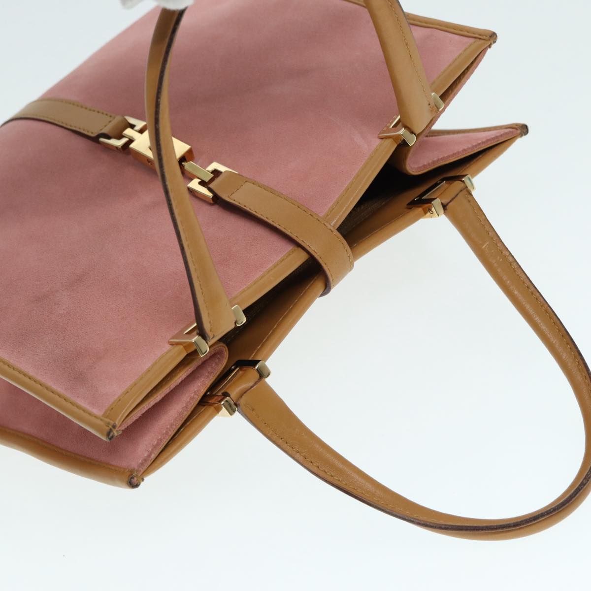 GUCCI Jackie Hand Bag Suede Pink Gold 002 1065 3444 ep5705