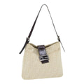 FENDI Zucca Canvas Shoulder Bag Beige Brown Silver ep5724