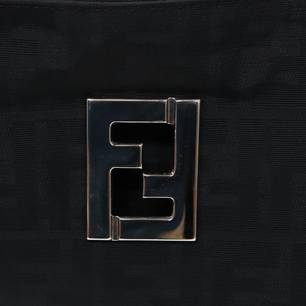 FENDI Zucca Canvas Shoulder Bag Silver Black ep5725