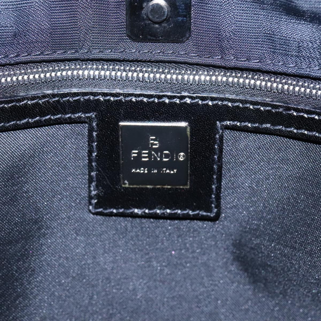 FENDI Zucca Canvas Shoulder Bag Silver Black ep5725