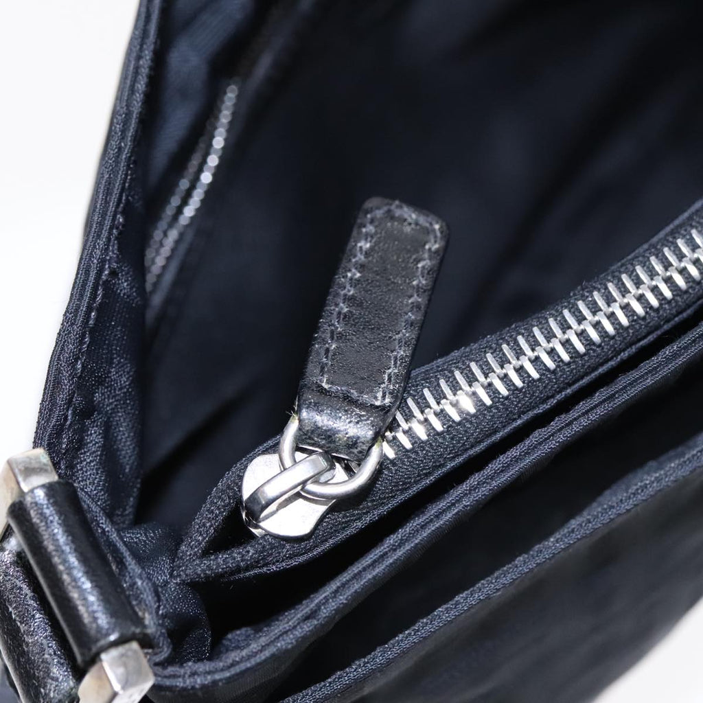 FENDI Zucca Canvas Shoulder Bag Silver Black ep5725