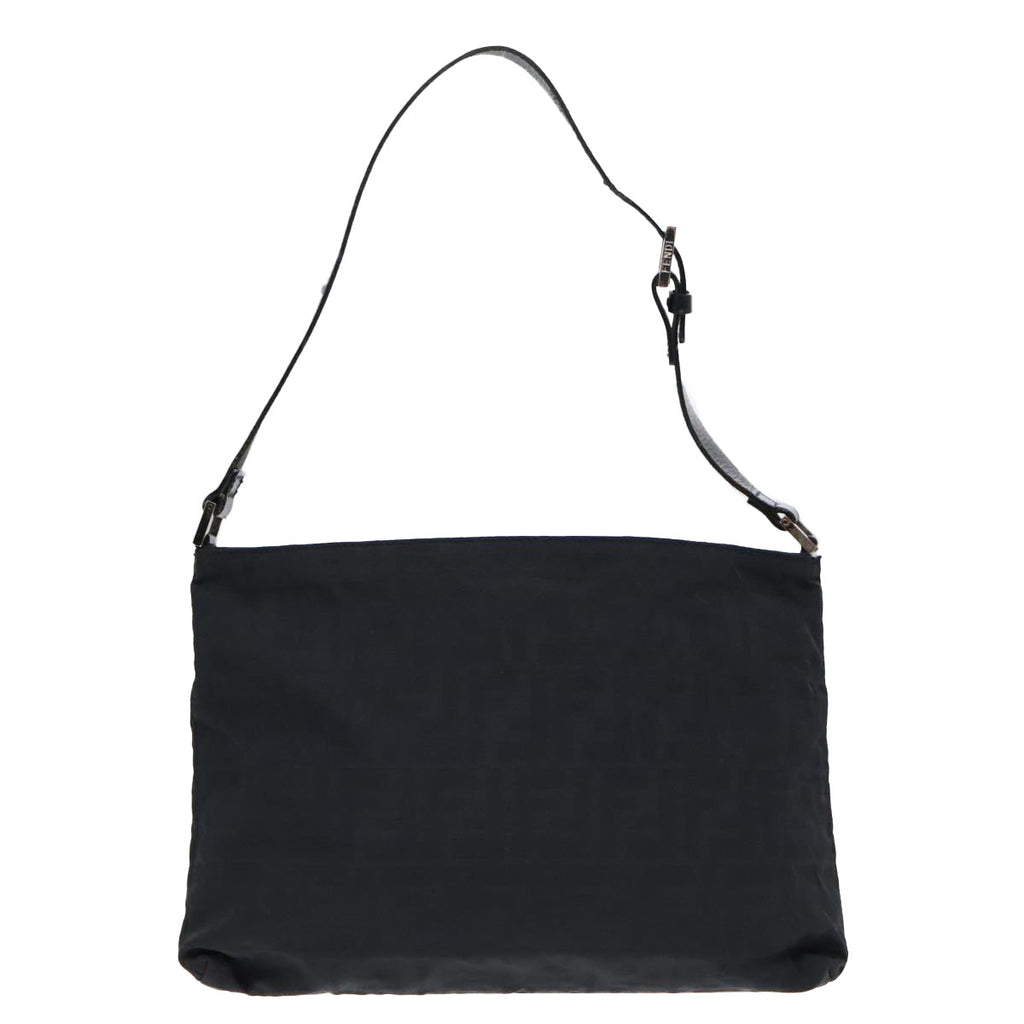 FENDI Zucca Canvas Shoulder Bag Silver Black ep5725