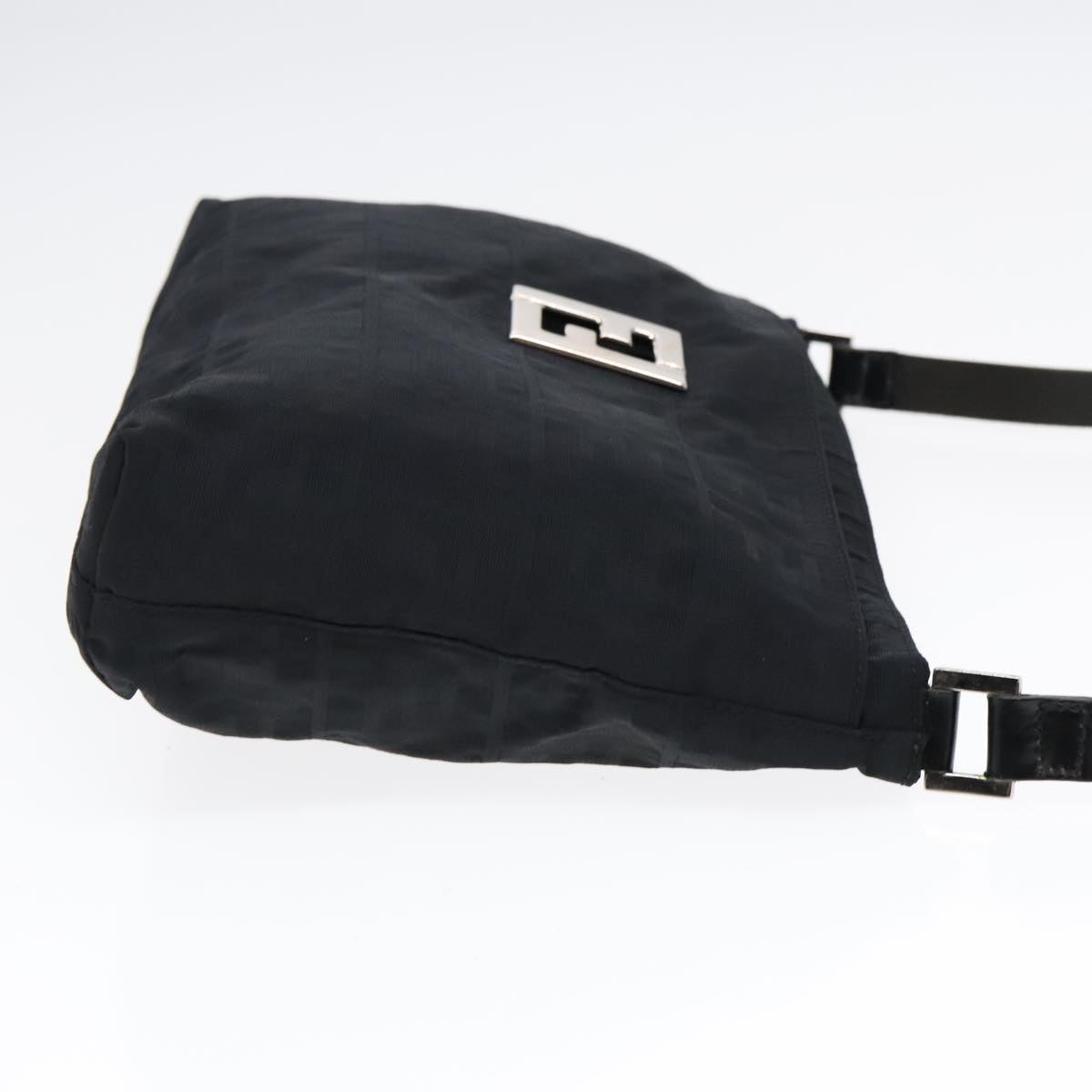 FENDI Zucca Canvas Shoulder Bag Silver Black ep5725