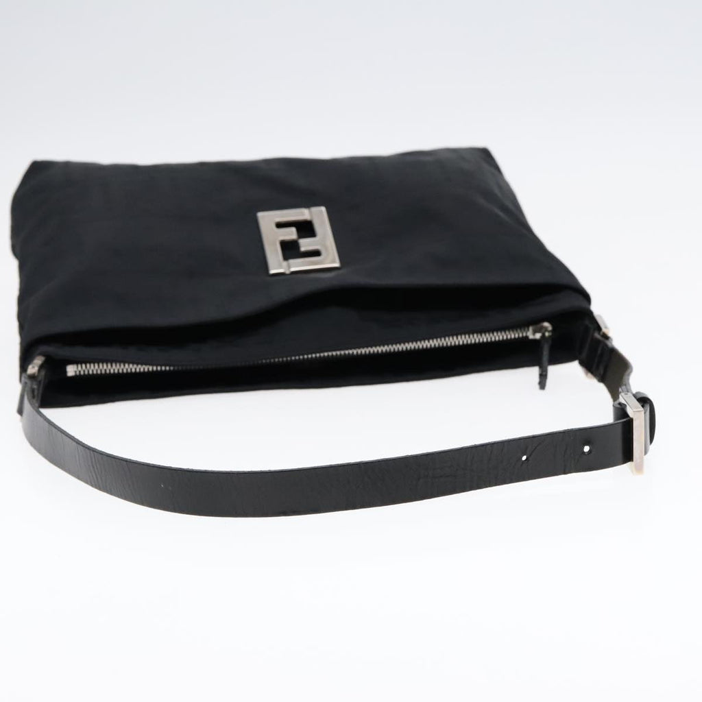 FENDI Zucca Canvas Shoulder Bag Silver Black ep5725