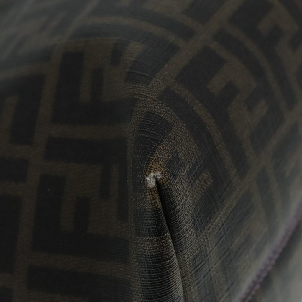 FENDI Zucca Canvas Tote Bag Brown Black Silver ep5784
