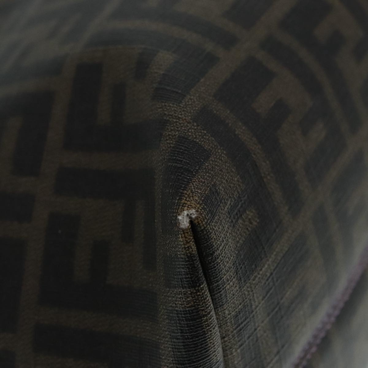 FENDI Zucca Canvas Tote Bag Brown Black Silver ep5784