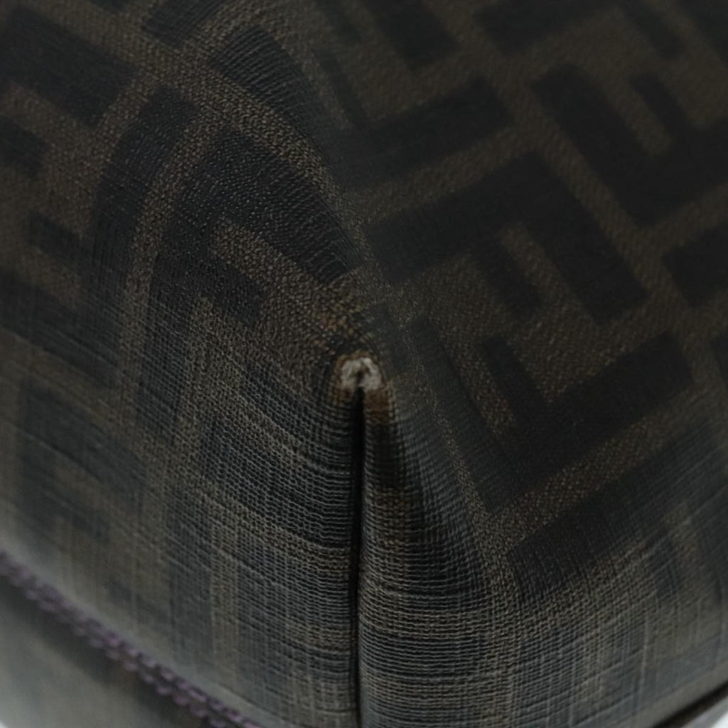 FENDI Zucca Canvas Tote Bag Brown Black Silver ep5784