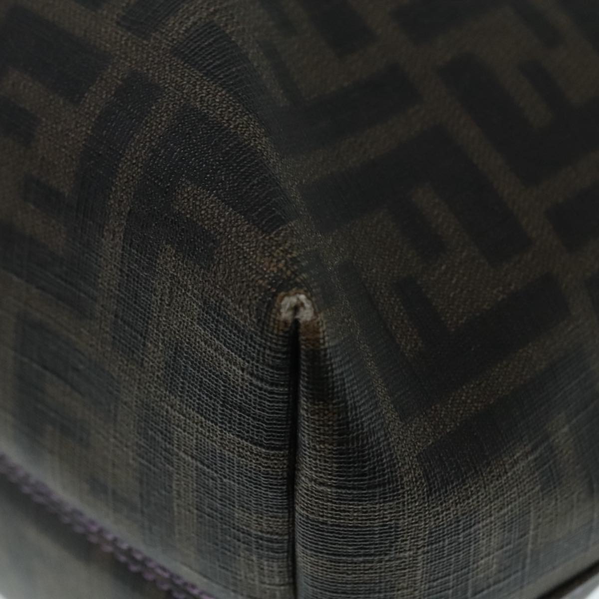 FENDI Zucca Canvas Tote Bag Brown Black Silver ep5784