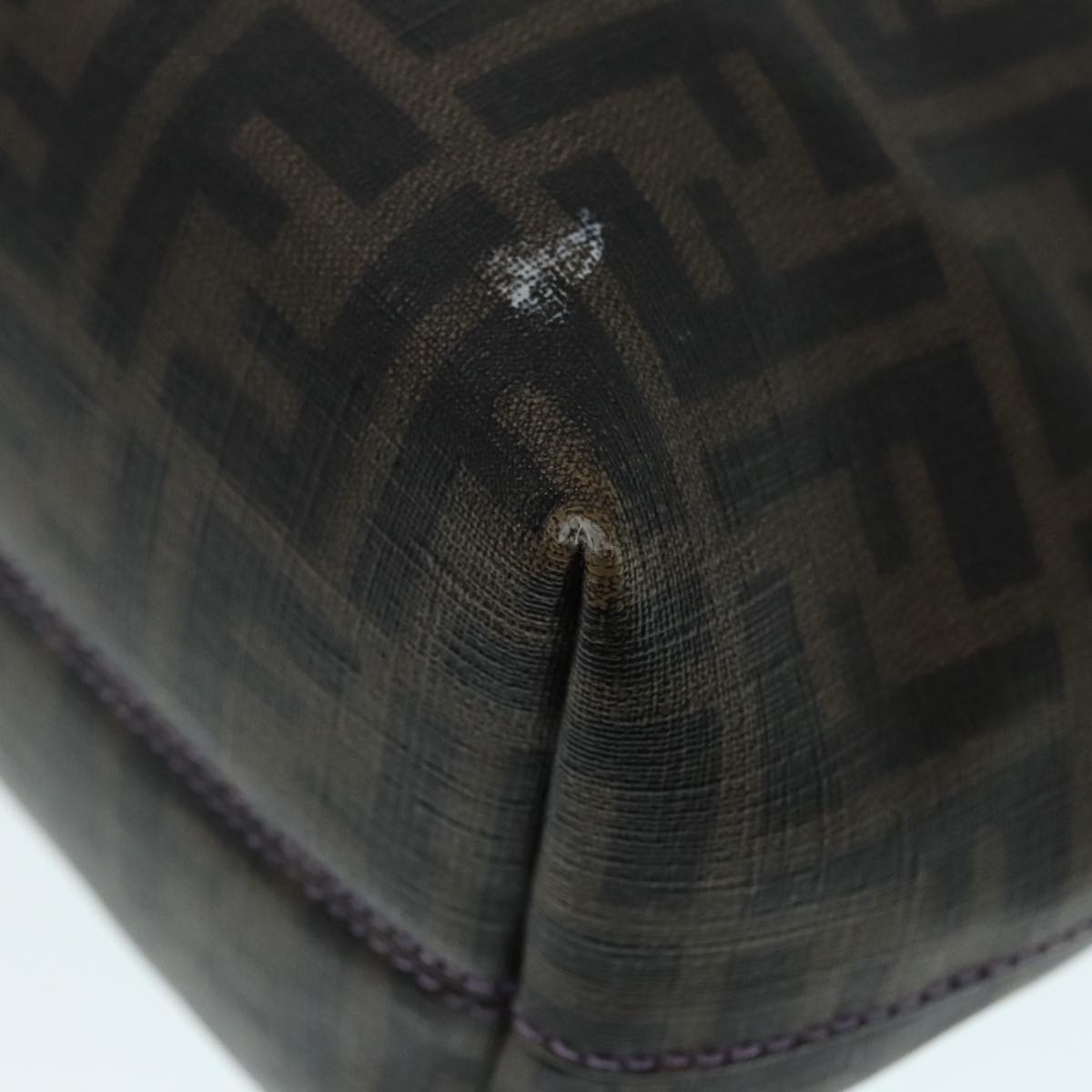 FENDI Zucca Canvas Tote Bag Brown Black Silver ep5784