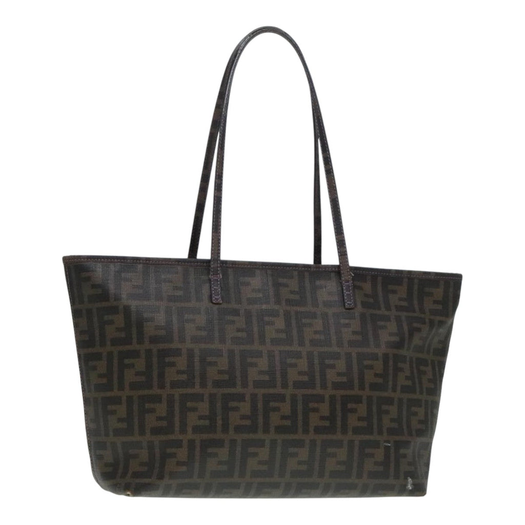 FENDI Zucca Canvas Tote Bag Brown Black Silver ep5784