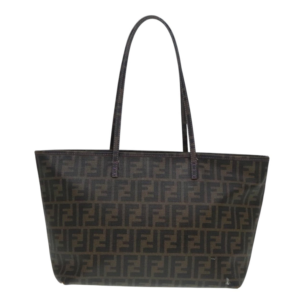 FENDI Zucca Canvas Tote Bag Brown Black Silver ep5784
