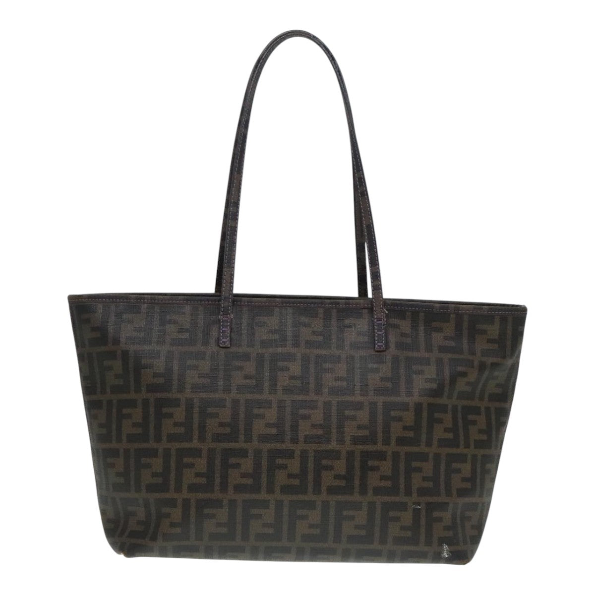 FENDI Zucca Canvas Tote Bag Brown Black Silver ep5784