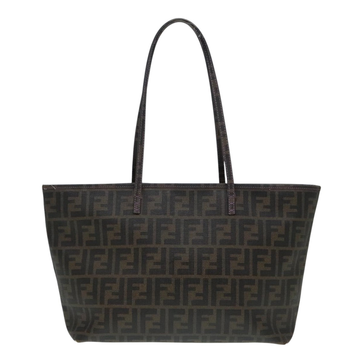 FENDI Zucca Canvas Tote Bag Brown Black Silver ep5784
