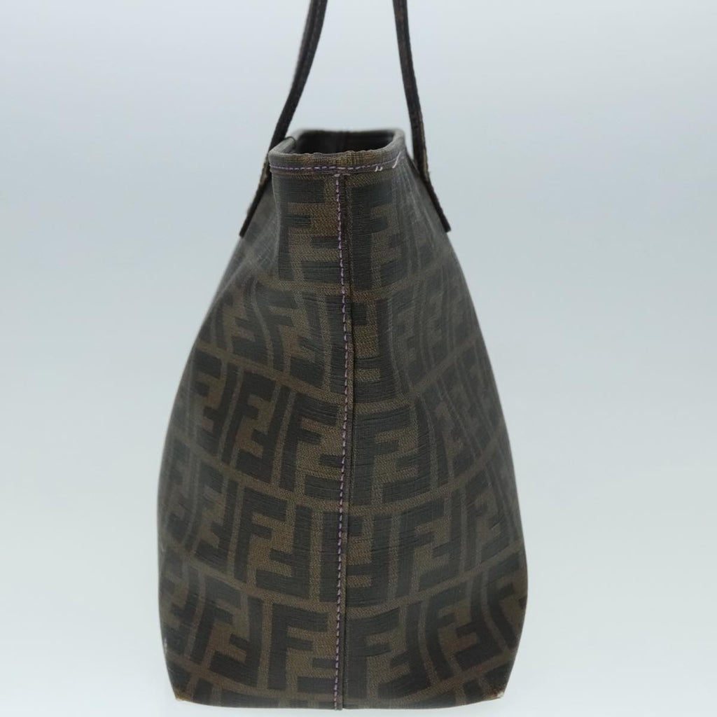 FENDI Zucca Canvas Tote Bag Brown Black Silver ep5784