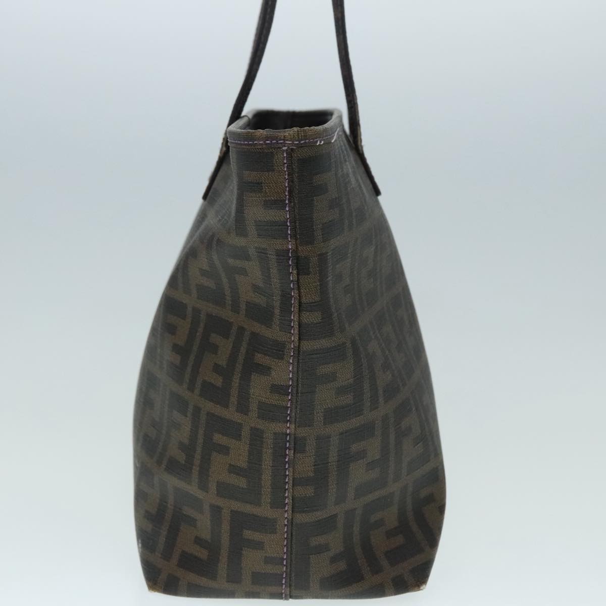 FENDI Zucca Canvas Tote Bag Brown Black Silver ep5784