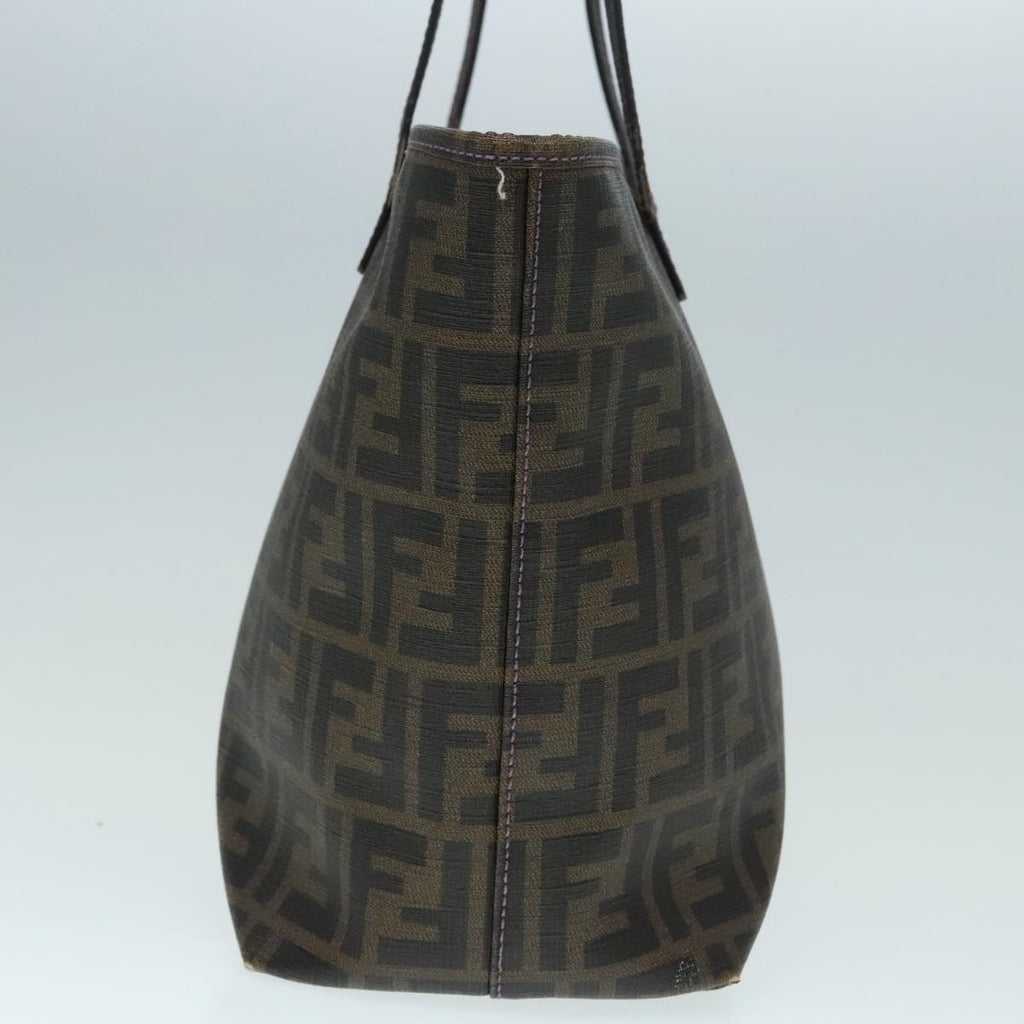 FENDI Zucca Canvas Tote Bag Brown Black Silver ep5784
