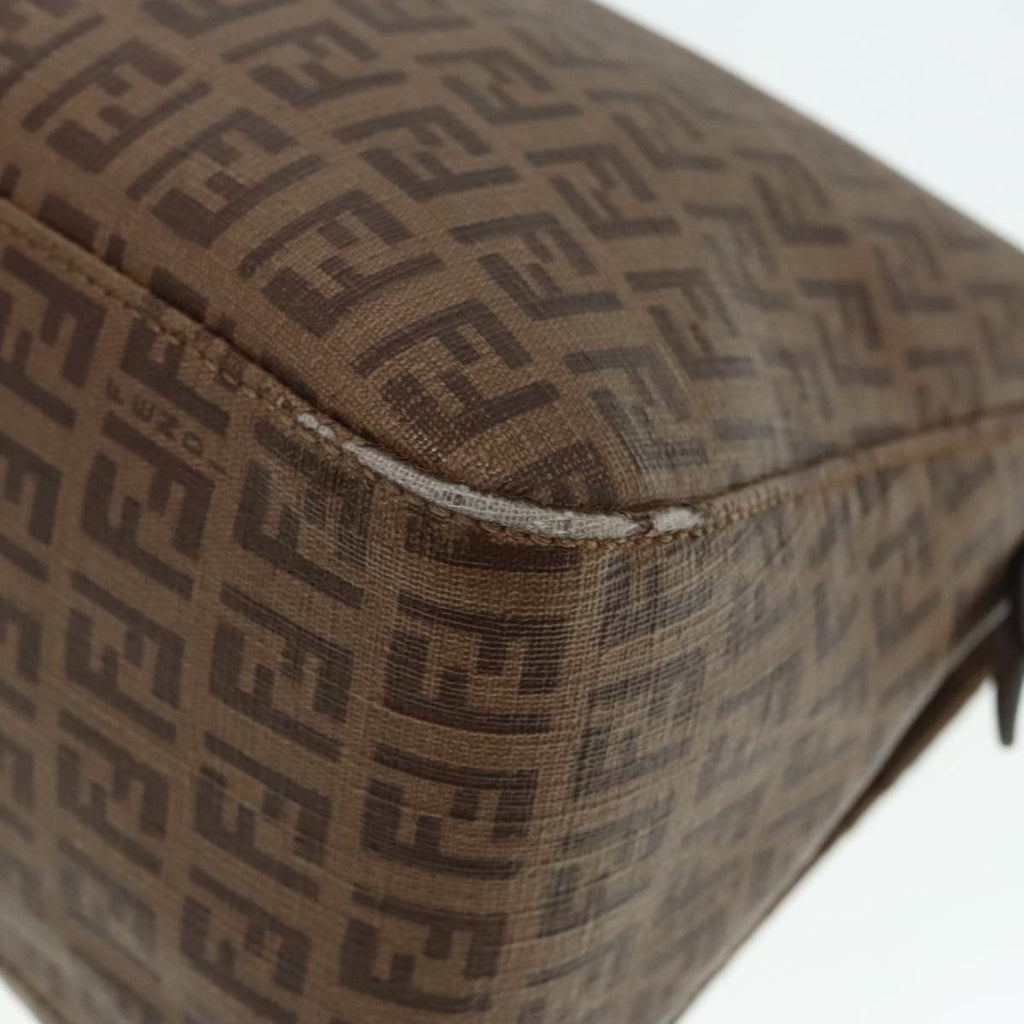 FENDI Zucchino Canvas Mamma Baguette Shoulder Bag Brown Gold ep5786