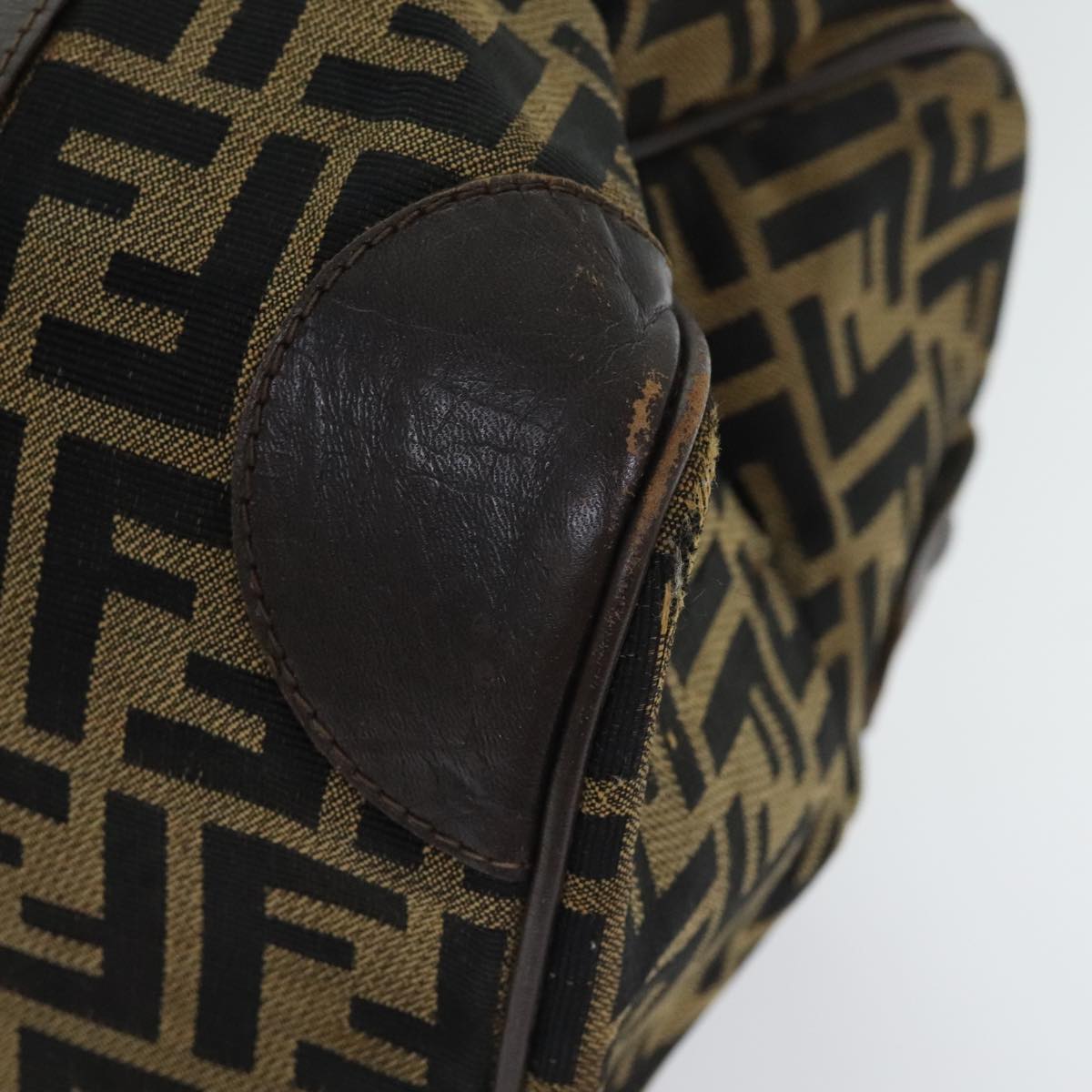 FENDI Zucca Canvas Boston Bag Brown Black ep5847