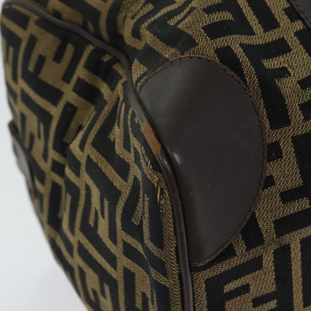 FENDI Zucca Canvas Boston Bag Brown Black ep5847