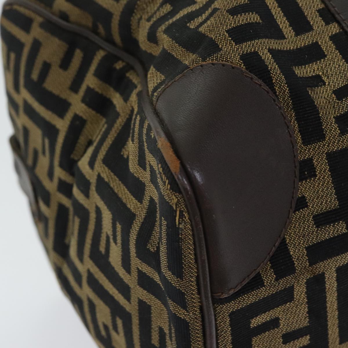 FENDI Zucca Canvas Boston Bag Brown Black ep5847