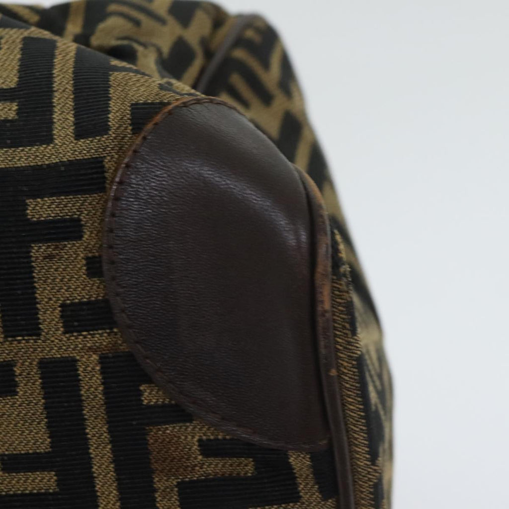 FENDI Zucca Canvas Boston Bag Brown Black ep5847
