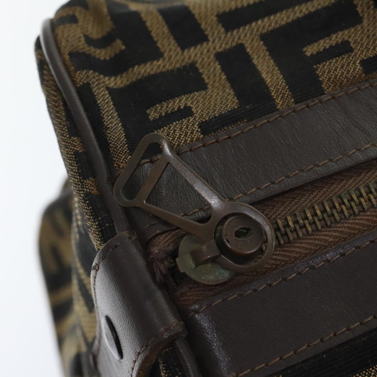 FENDI Zucca Canvas Boston Bag Brown Black ep5847