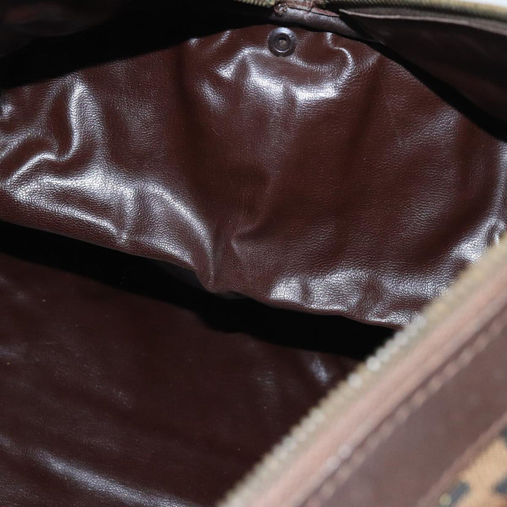 FENDI Zucca Canvas Boston Bag Brown Black ep5847