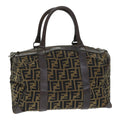 FENDI Zucca Canvas Boston Bag Brown Black ep5847