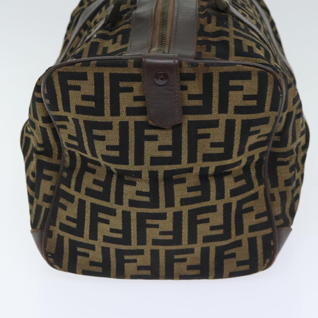 FENDI Zucca Canvas Boston Bag Brown Black ep5847